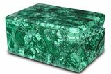 Flowery Hinged Malachite Jewelry Box - DR Congo #381129-1